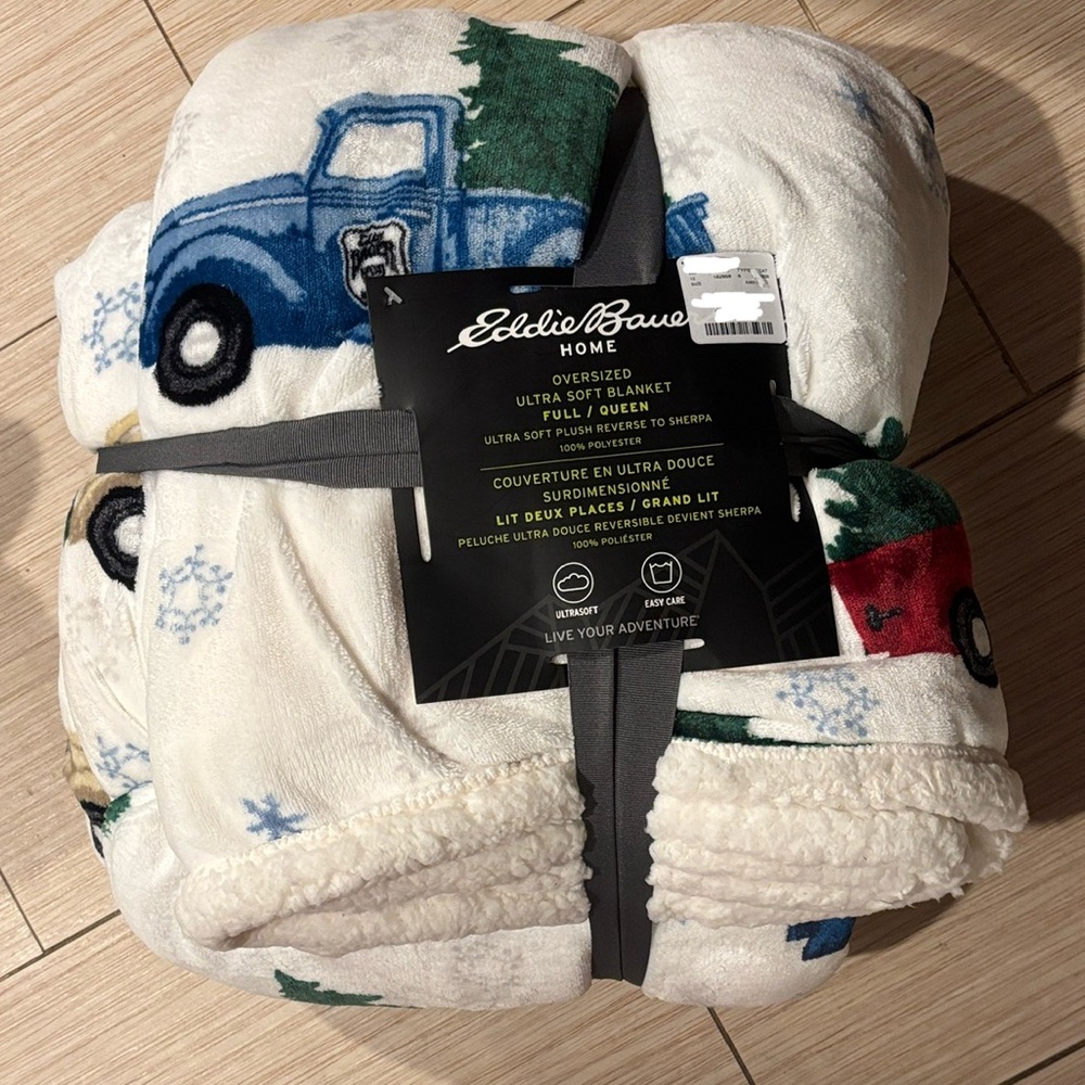 Eddie Bauer Ultra Soft Blanket with Winter Truck Design